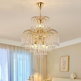 Κρυστάλλινο Κρεμαστό Φωτιστικό Κομψό Duplex Διακοσμητικό Φωτιστικό Οροφής