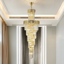 Φωτιστικό κρεμαστό κρυστάλλινο κωνικό Duplex Διακοσμητικό Φωτιστικό Οροφής