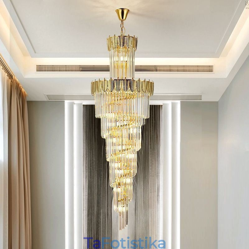 Φωτιστικό κρεμαστό κρυστάλλινο κωνικό Duplex Διακοσμητικό Φωτιστικό Οροφής