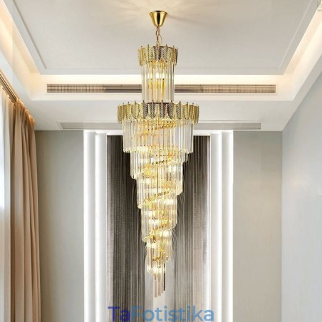 Φωτιστικό κρεμαστό κρυστάλλινο κωνικό Duplex Διακοσμητικό Φωτιστικό Οροφής Φωτιστικό κρεμαστό κρυστάλλινο κωνικό Duplex Διακοσμητικό Φωτιστικό Οροφής