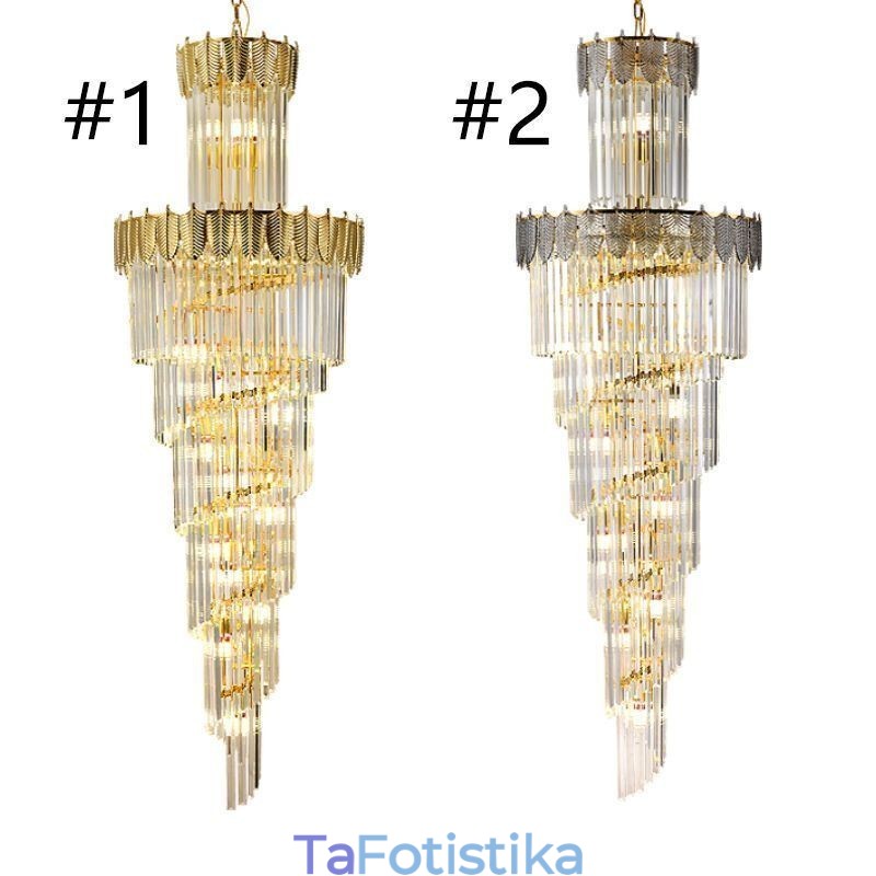 Φωτιστικό κρεμαστό κρυστάλλινο κωνικό Duplex Διακοσμητικό Φωτιστικό Οροφής