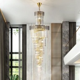 Φωτιστικό κρεμαστό κρυστάλλινο κωνικό Duplex Διακοσμητικό Φωτιστικό Οροφής