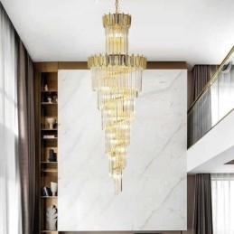 Φωτιστικό κρεμαστό κρυστάλλινο κωνικό Duplex Διακοσμητικό Φωτιστικό Οροφής