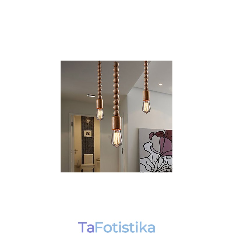 Πολυέλαιος Mini Style Παραδοσιακό Κλασικό Ξύλινο Μπαμπού