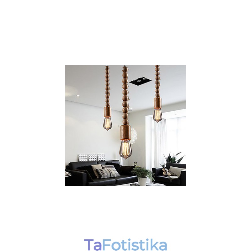 Πολυέλαιος Mini Style Παραδοσιακό Κλασικό Ξύλινο Μπαμπού
