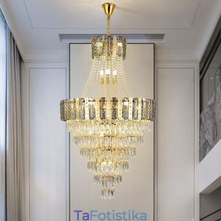 Φωτιστικό κρεμαστό κωνικό κρυστάλλινο Exquisite Duplex Διακοσμητικό Φωτιστικό Οροφής Φωτιστικό κρεμαστό κωνικό κρυστάλλινο Exquisite Duplex Διακοσμητικό Φωτιστικό Οροφής