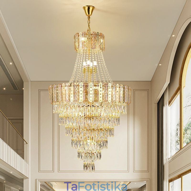 Φωτιστικό κρεμαστό κωνικό κρυστάλλινο Exquisite Duplex Διακοσμητικό Φωτιστικό Οροφής