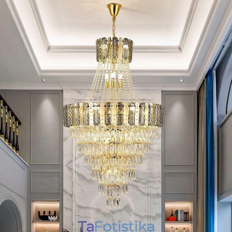 Φωτιστικό κρεμαστό κωνικό κρυστάλλινο Exquisite Duplex Διακοσμητικό Φωτιστικό Οροφής