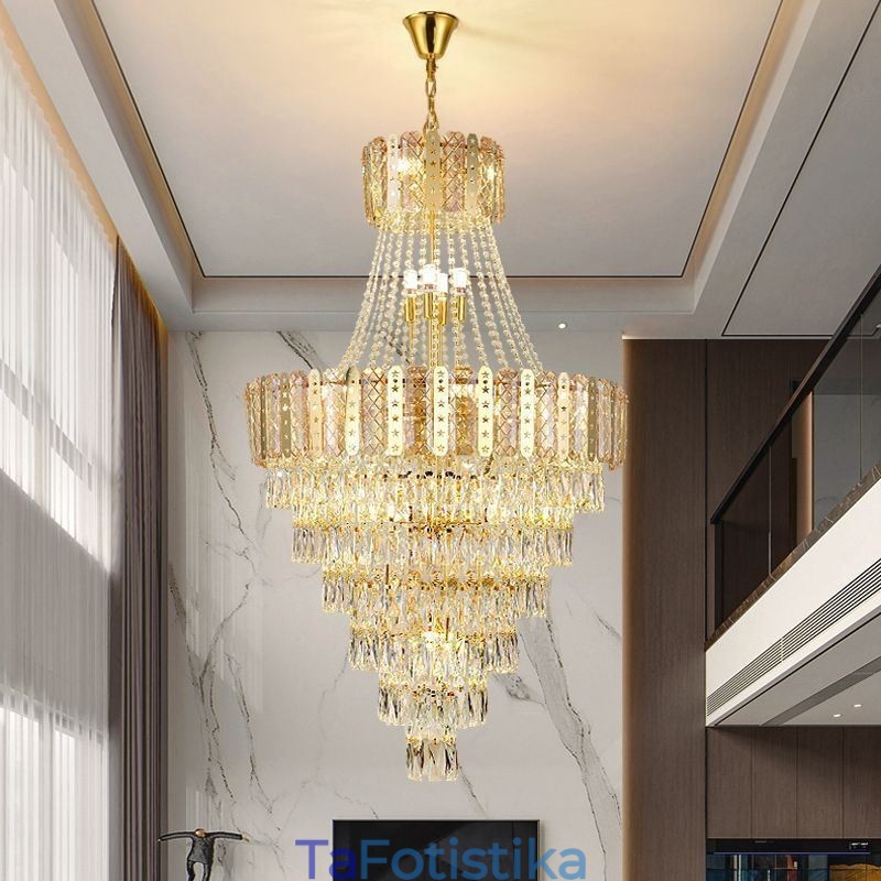Φωτιστικό κρεμαστό κωνικό κρυστάλλινο Exquisite Duplex Διακοσμητικό Φωτιστικό Οροφής