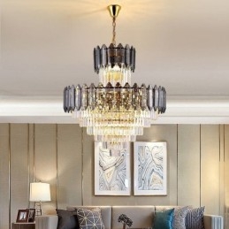 Φωτιστικό κρεμαστό κρυστάλλινο κωνικό Duplex Διακοσμητικό Φωτιστικό Οροφής