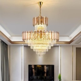 Φωτιστικό κρεμαστό κρυστάλλινο κωνικό Duplex Διακοσμητικό Φωτιστικό Οροφής