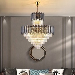 Φωτιστικό κρεμαστό κρυστάλλινο κωνικό Duplex Διακοσμητικό Φωτιστικό Οροφής