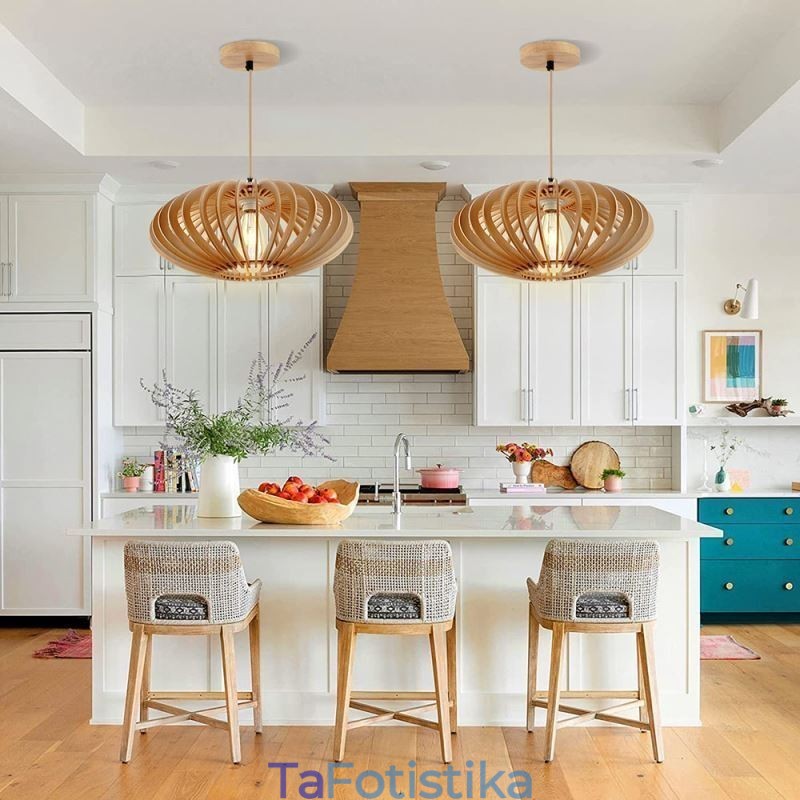 Φωτιστικό οροφής κούτσουρο Basswood 17cm Οβάλ Ξύλινο Αμπαζούρ