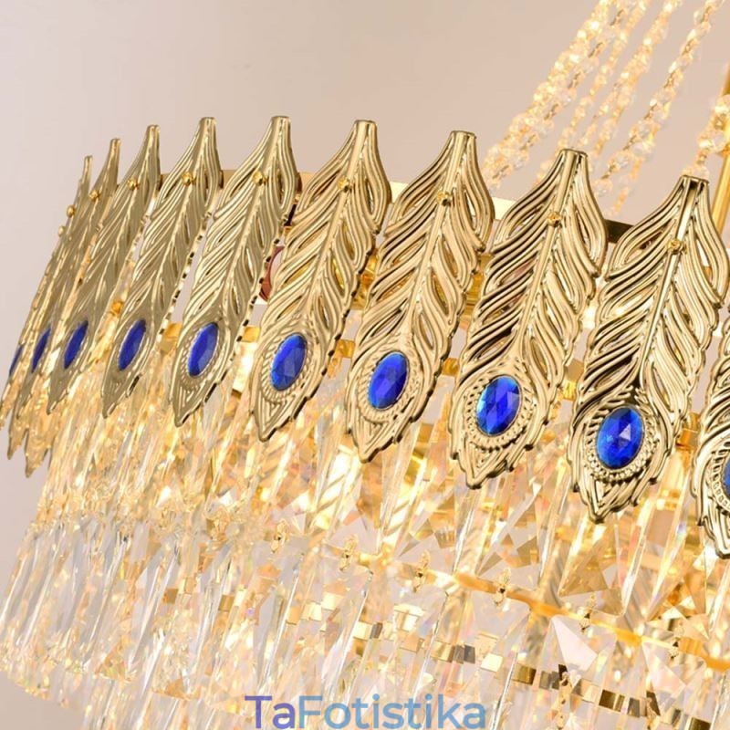 Κρυστάλλινο Κρεμαστό Φωτιστικό Εκλεπτυσμένο Πολυτελές Διακοσμητικό Κρεμαστό Φωτιστικό 80εκ