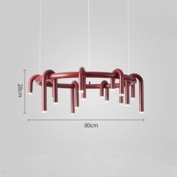 Φωτιστικό οροφής Μοντέρνο σκανδιναβικό διπλό κτήριο κυκλικό κρεμαστό φως σε σχήμα U