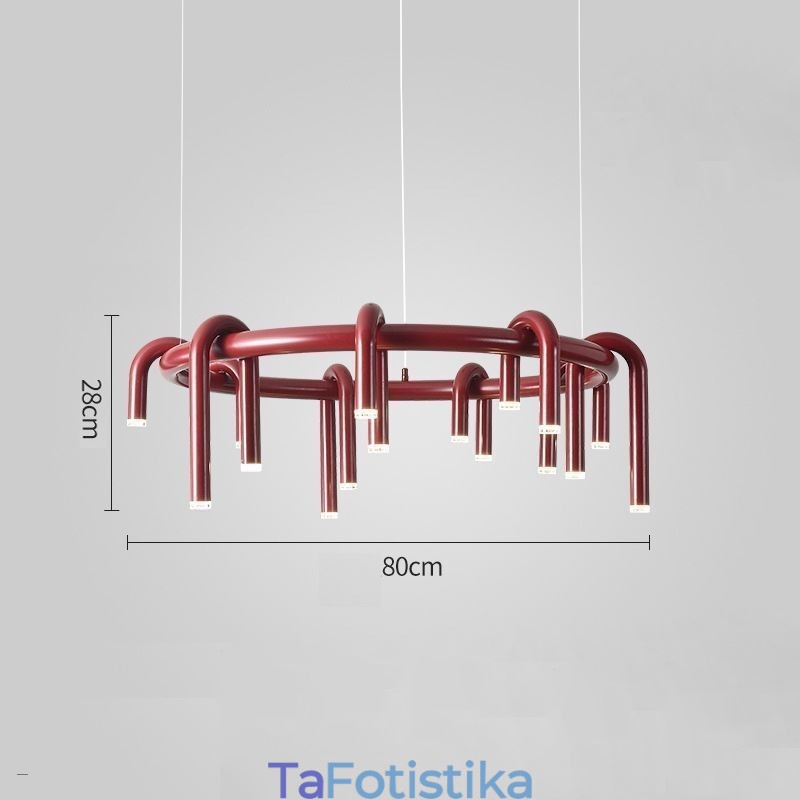 Φωτιστικό οροφής Μοντέρνο σκανδιναβικό διπλό κτήριο κυκλικό κρεμαστό φως σε σχήμα U