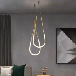Κρεμαστό Φωτιστικό Creative Line Μπαμπού Φωτιστικό Οροφής Μαύρο Χρυσό