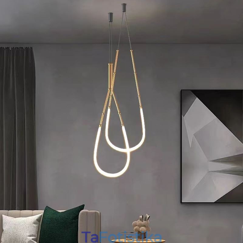 Κρεμαστό Φωτιστικό Creative Line Μπαμπού Φωτιστικό Οροφής Μαύρο Χρυσό