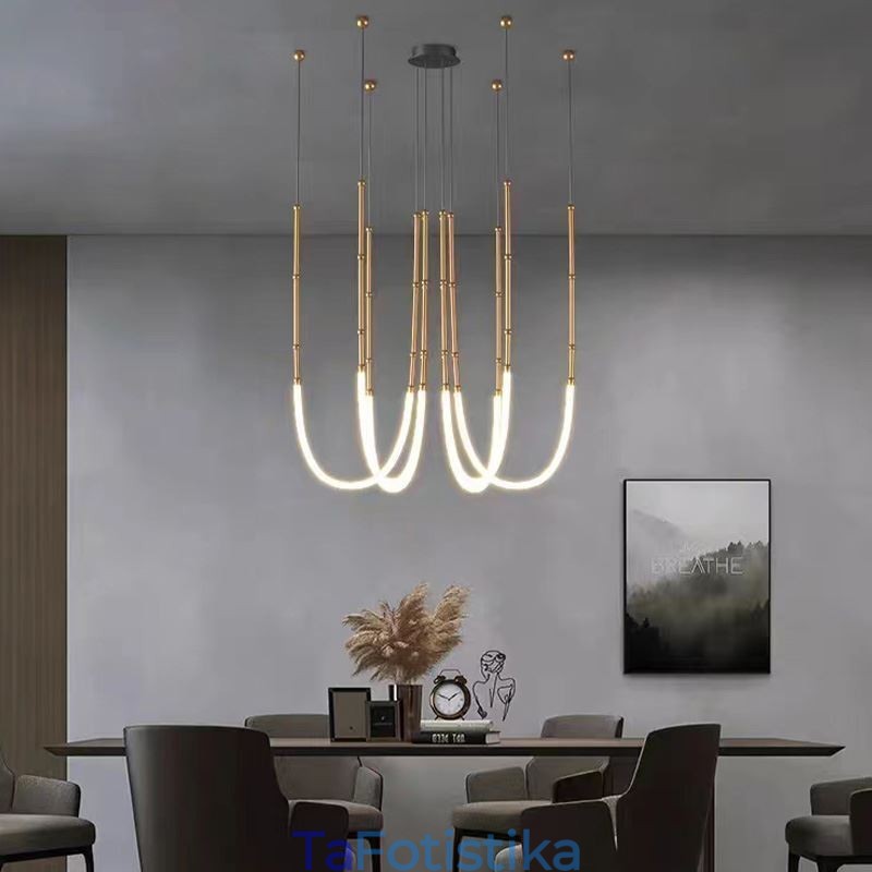 Φωτιστικό Οροφής Creative Line Bamboo Hanging Light Μαύρο Χρυσό