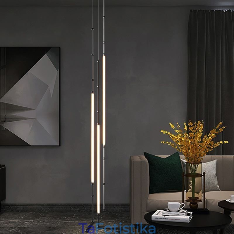 Φωτιστικό Οροφής Creative Line Bamboo Hanging Light Μαύρο Χρυσό