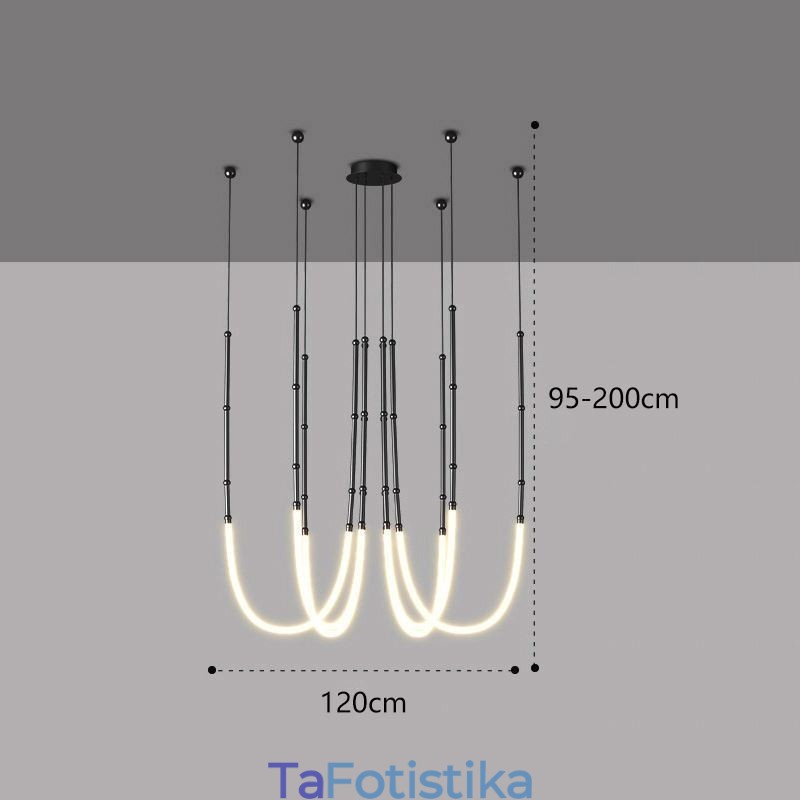 Φωτιστικό Οροφής Creative Line Bamboo Hanging Light Μαύρο Χρυσό