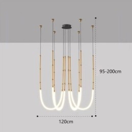 Φωτιστικό Οροφής Creative Line Bamboo Hanging Light Μαύρο Χρυσό