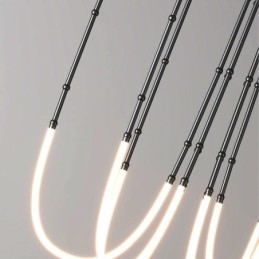 Φωτιστικό Οροφής Creative Line Bamboo Hanging Light Μαύρο Χρυσό