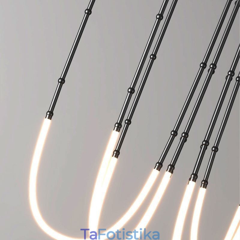 Φωτιστικό Οροφής Creative Line Bamboo Hanging Light Μαύρο Χρυσό