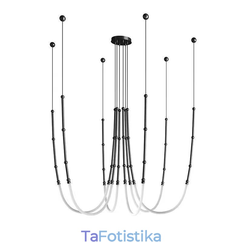 Φωτιστικό Οροφής Creative Line Bamboo Hanging Light Μαύρο Χρυσό