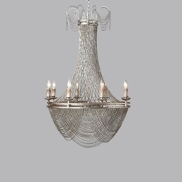 Κρεμαστό Φωτιστικό Αλυσίδας Αλουμινίου Creative Light Πολυτελής Φούντα Διακοσμητικό Ανοιχτό Χρυσό Ασημί