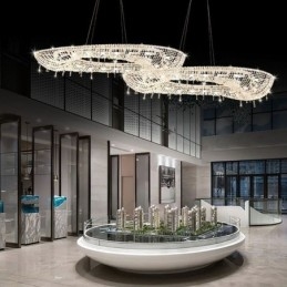 Κρυστάλλινο Φωτιστικό Κρεμαστό Μοντέρνο Πολυτελές Οβάλ Φωτιστικό Οροφής
