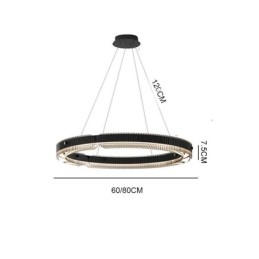 Κρεμαστό Φωτιστικό κύκλου 60 80CM Γυάλινο Φωτιστικό Οροφής Stepless Dimmable with Remote Control