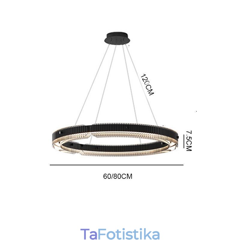 Κρεμαστό Φωτιστικό κύκλου 60 80CM Γυάλινο Φωτιστικό Οροφής Stepless Dimmable with Remote Control