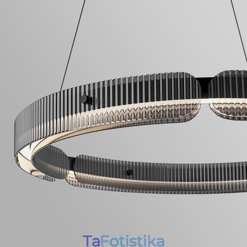 Κρεμαστό Φωτιστικό κύκλου 60 80CM Γυάλινο Φωτιστικό Οροφής Stepless Dimmable with Remote Control