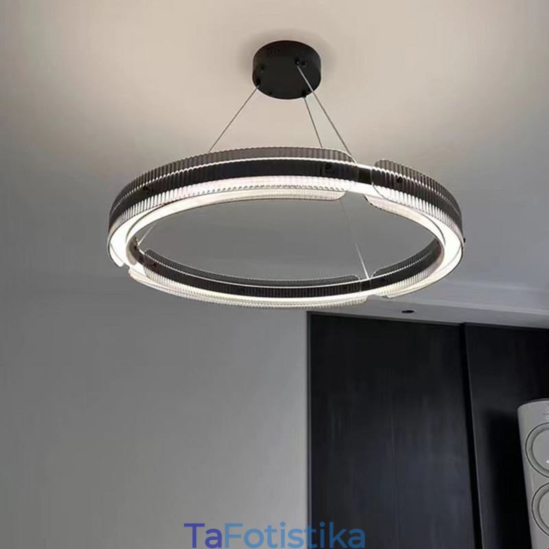 Κρεμαστό Φωτιστικό κύκλου 60 80CM Γυάλινο Φωτιστικό Οροφής Stepless Dimmable with Remote Control