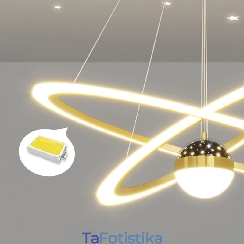 Φωτιστικό κρεμαστό Φωτιστικό οροφής από σφυρήλατο σίδερο Ακρυλικό Starry Sky Ring