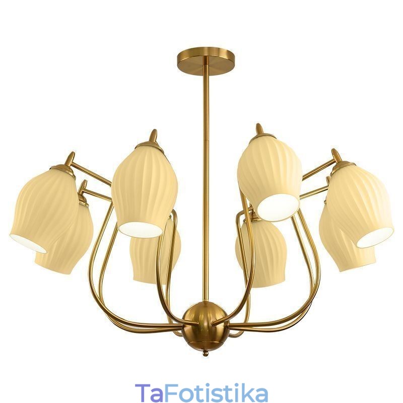 Φωτιστικό κρεμαστό Nordic Creative από σφυρήλατο σίδερο Χάλκινο φυσικό χρώμα Φωτιστικό οροφής Stamen