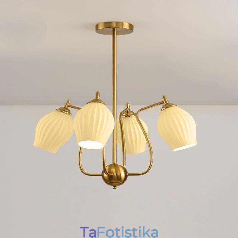 Φωτιστικό κρεμαστό Nordic Creative από σφυρήλατο σίδερο Χάλκινο φυσικό χρώμα Φωτιστικό οροφής Stamen
