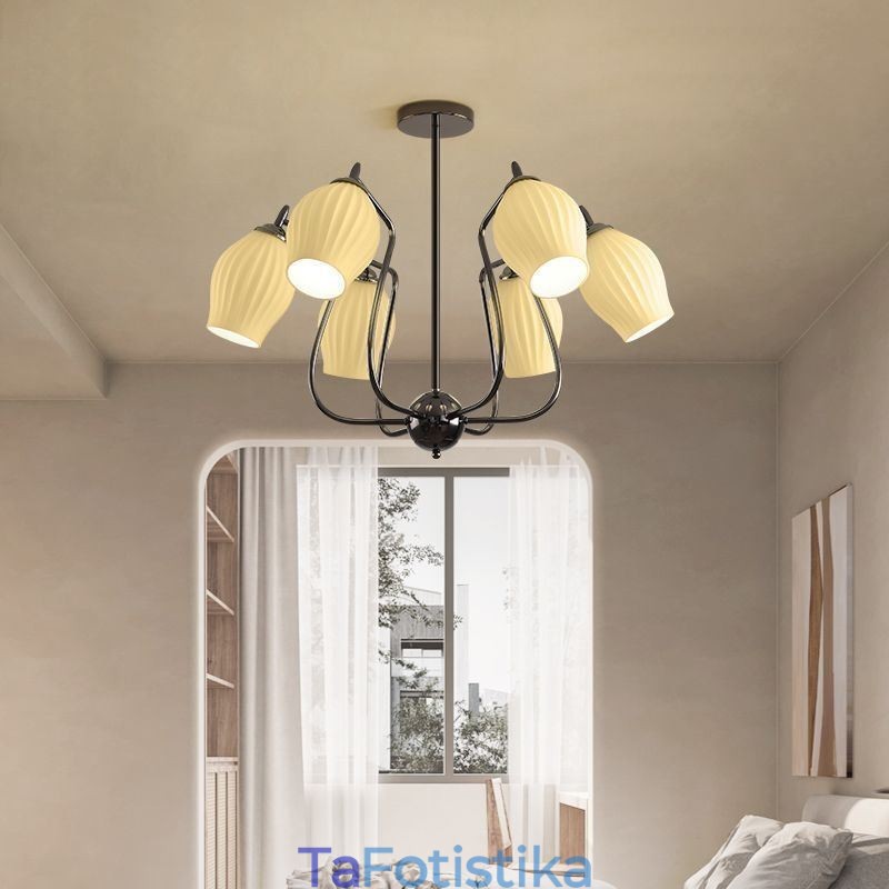 Φωτιστικό Nordic κρεμαστό Φωτιστικό οροφής Creative Wrought Iron Gun Black Stamen