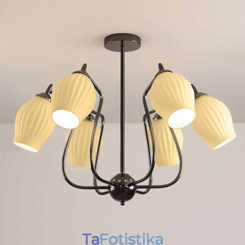 Φωτιστικό Nordic κρεμαστό Φωτιστικό οροφής Creative Wrought Iron Gun Black Stamen