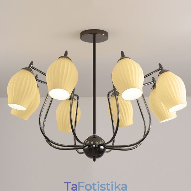 Φωτιστικό Nordic κρεμαστό Φωτιστικό οροφής Creative Wrought Iron Gun Black Stamen