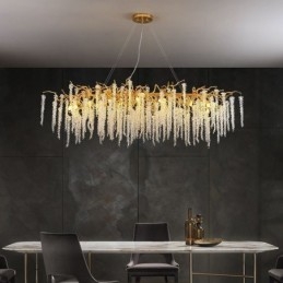 Γυάλινος πολυέλαιος Nordic Pendant Light Golden Branch G9