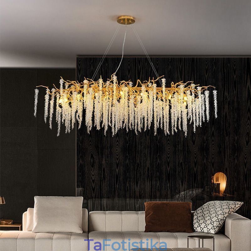 Γυάλινος πολυέλαιος Nordic Pendant Light Golden Branch G9