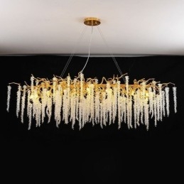 Γυάλινος πολυέλαιος Nordic Pendant Light Golden Branch G9
