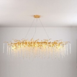 Γυάλινος πολυέλαιος Nordic Pendant Light Golden Branch G9