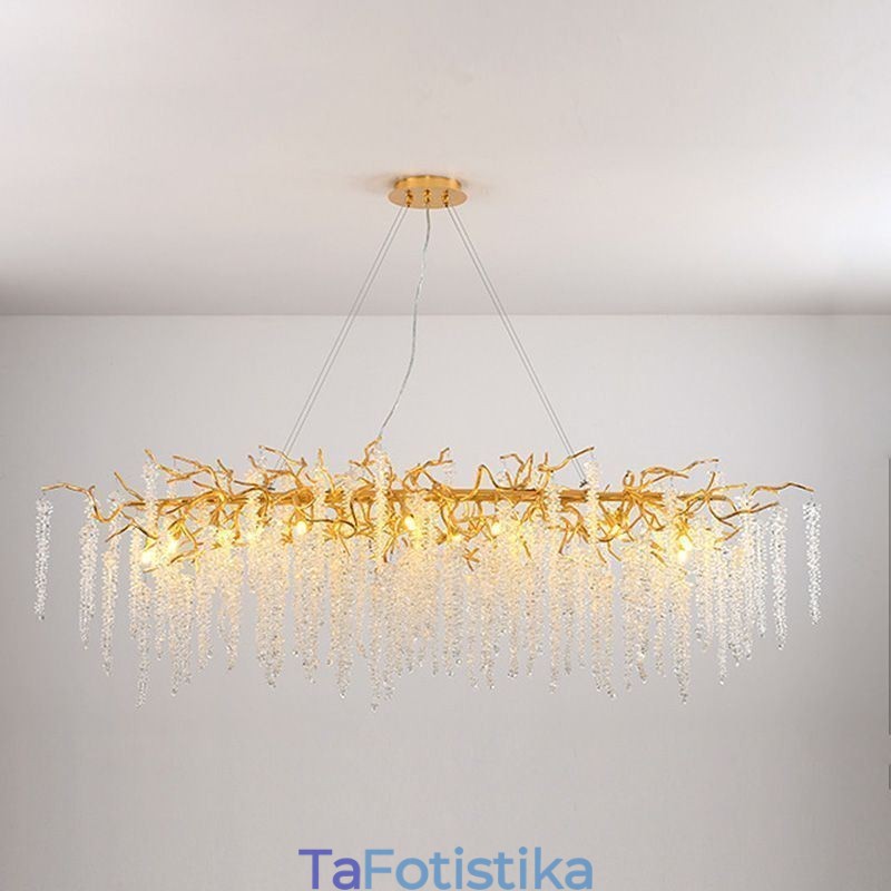 Γυάλινος πολυέλαιος Nordic Pendant Light Golden Branch G9