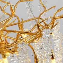 Γυάλινος πολυέλαιος Nordic Pendant Light Golden Branch G9