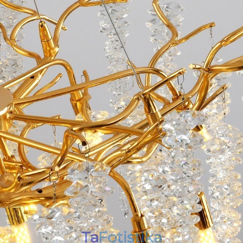 Γυάλινος πολυέλαιος Nordic Pendant Light Golden Branch G9
