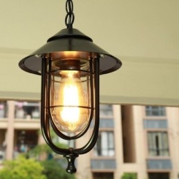 American Retro Outdoor Light Αδιάβροχο Birdcage Shape Pendant Light Garden