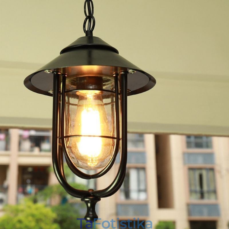 American Retro Outdoor Light Αδιάβροχο Birdcage Shape Pendant Light Garden